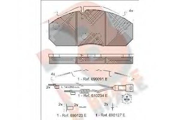 R BRAKE RB1040112 Комплект гальмівних колодок, дискове гальмо