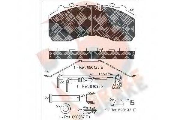 R BRAKE RB1194118 Комплект гальмівних колодок, дискове гальмо