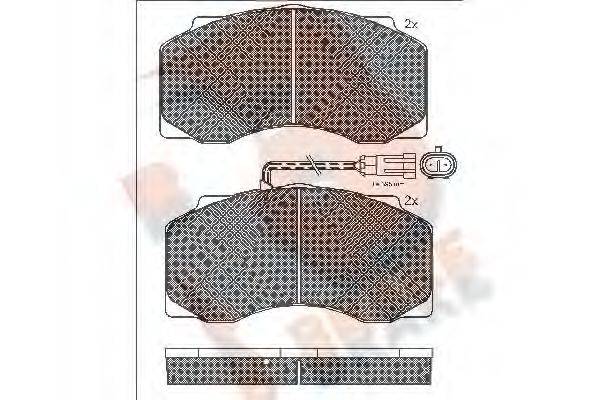 R BRAKE RB1221 Комплект гальмівних колодок, дискове гальмо