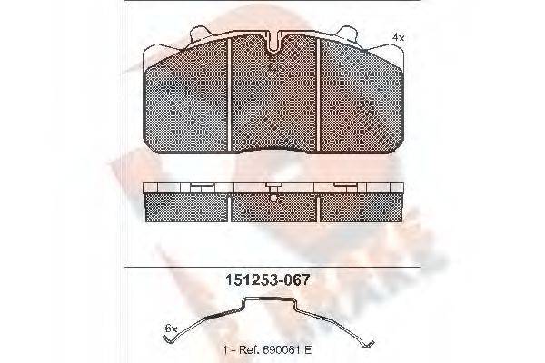 R BRAKE RB1253 Комплект гальмівних колодок, дискове гальмо