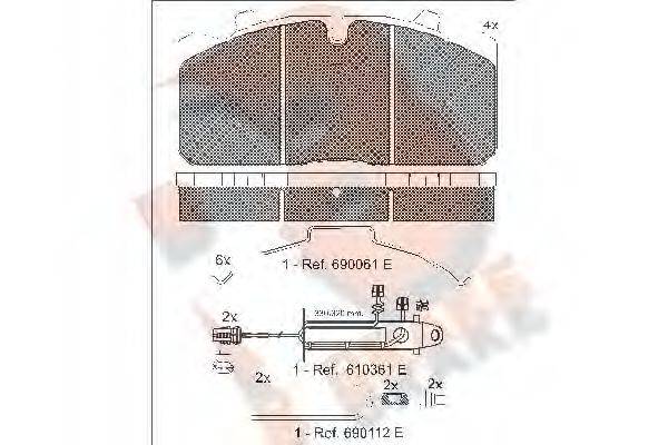 R BRAKE RB1253124 Комплект гальмівних колодок, дискове гальмо