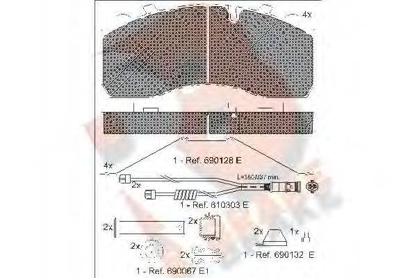 R BRAKE RB1254120 Комплект гальмівних колодок, дискове гальмо