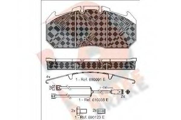 R BRAKE RB1405120 Комплект гальмівних колодок, дискове гальмо