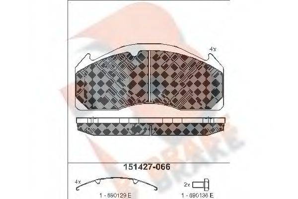 R BRAKE RB1427066 Комплект гальмівних колодок, дискове гальмо