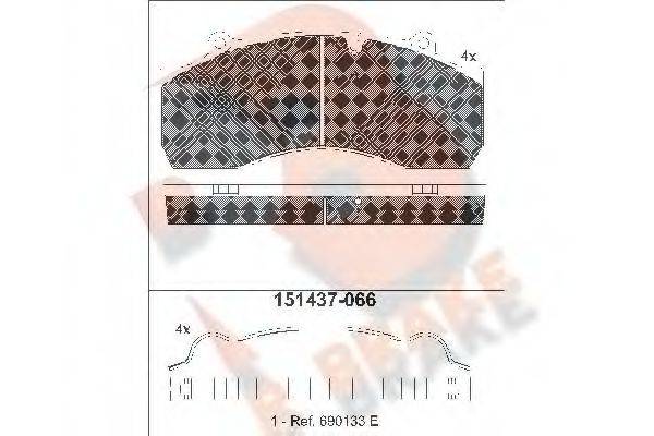 R BRAKE RB1437 Комплект гальмівних колодок, дискове гальмо