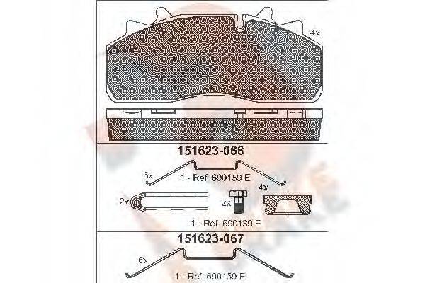 R BRAKE RB1623066 Комплект гальмівних колодок, дискове гальмо