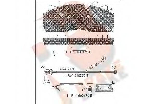 R BRAKE RB1623124 Комплект гальмівних колодок, дискове гальмо