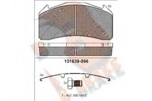 R BRAKE RB1639 Комплект гальмівних колодок, дискове гальмо