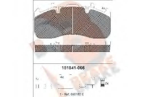 R BRAKE RB1841G Комплект гальмівних колодок, дискове гальмо