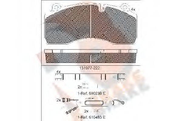 R BRAKE RB1977222 Комплект гальмівних колодок, дискове гальмо