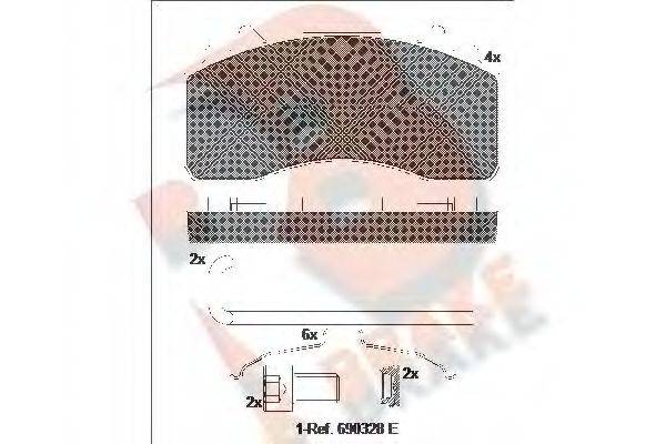 R BRAKE RB2154066 Комплект гальмівних колодок, дискове гальмо