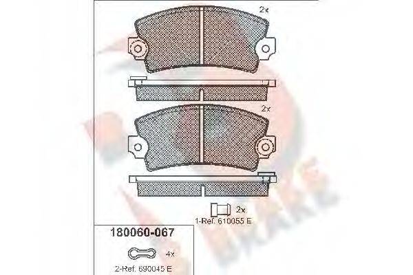 R BRAKE RB0060 Комплект гальмівних колодок, дискове гальмо