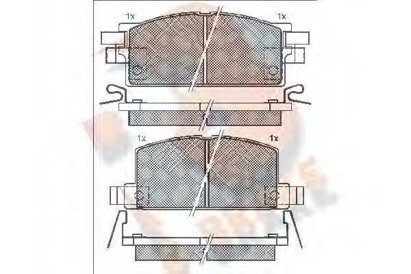 R BRAKE RB0504 Комплект гальмівних колодок, дискове гальмо