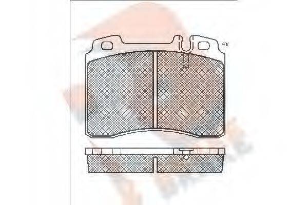 R BRAKE RB0861 Комплект гальмівних колодок, дискове гальмо