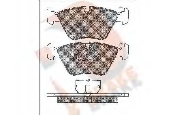 R BRAKE RB0883 Комплект гальмівних колодок, дискове гальмо