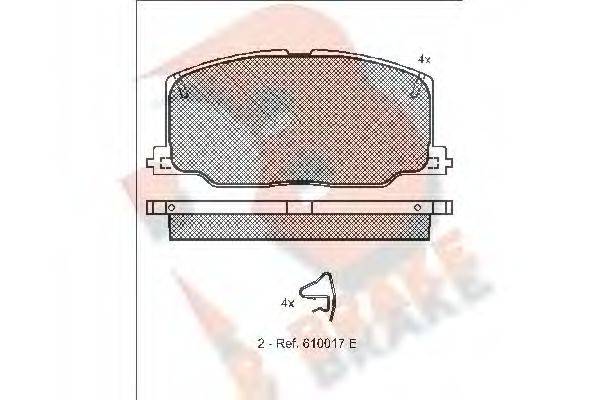 R BRAKE RB1004 Комплект гальмівних колодок, дискове гальмо