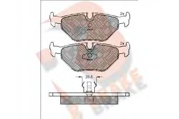 R BRAKE RB1051 Комплект гальмівних колодок, дискове гальмо