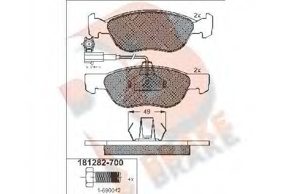 R BRAKE RB1282700 Комплект гальмівних колодок, дискове гальмо