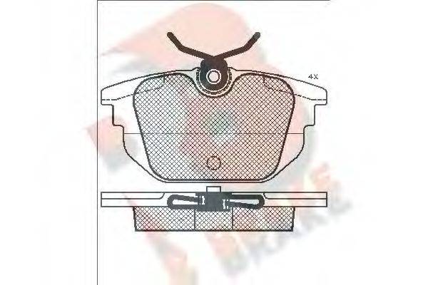 R BRAKE RB1307 Комплект гальмівних колодок, дискове гальмо