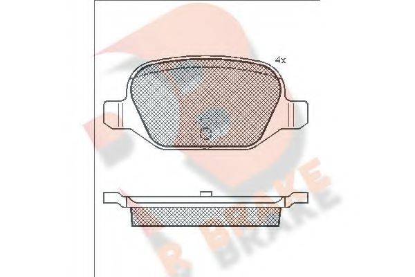 R BRAKE RB1501 Комплект гальмівних колодок, дискове гальмо