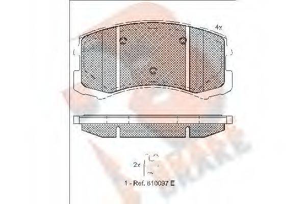 R BRAKE RB1618 Комплект гальмівних колодок, дискове гальмо