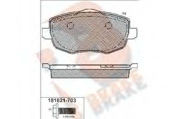 R BRAKE RB1621703 Комплект гальмівних колодок, дискове гальмо