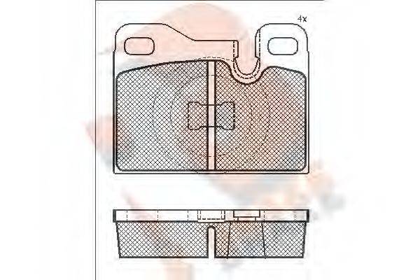 R BRAKE RB1624 Комплект гальмівних колодок, дискове гальмо