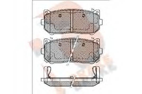 R BRAKE RB1669 Комплект гальмівних колодок, дискове гальмо