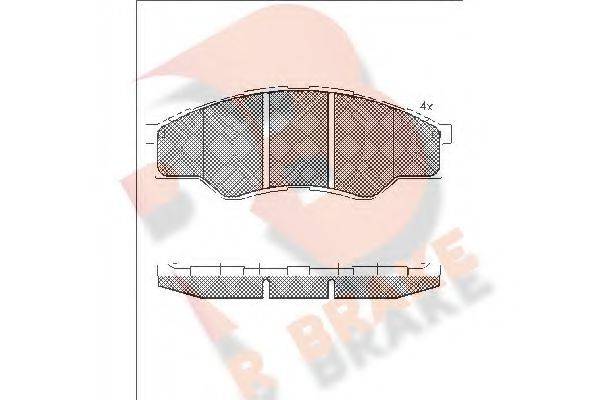 R BRAKE RB1824 Комплект гальмівних колодок, дискове гальмо