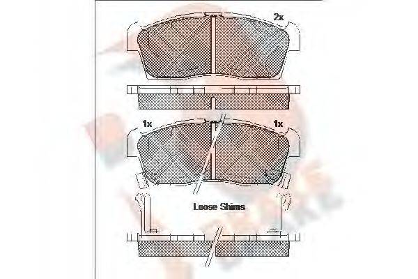 R BRAKE RB1833203 Комплект гальмівних колодок, дискове гальмо