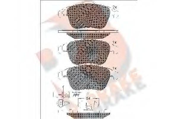 R BRAKE RB1864 Комплект гальмівних колодок, дискове гальмо