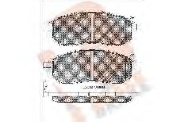 R BRAKE RB1876 Комплект гальмівних колодок, дискове гальмо