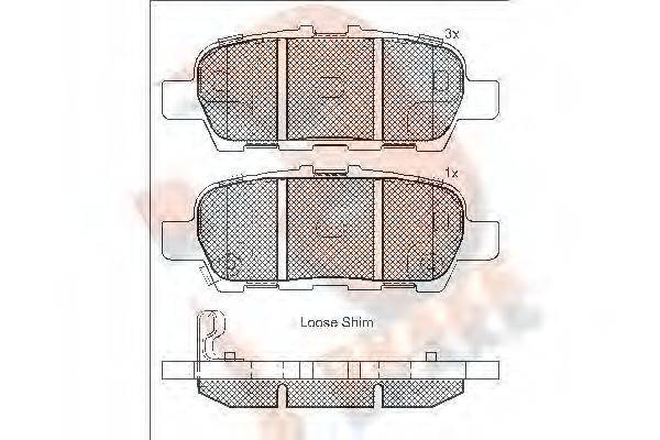 R BRAKE RB1901 Комплект гальмівних колодок, дискове гальмо