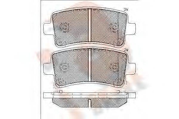 R BRAKE RB1929 Комплект гальмівних колодок, дискове гальмо