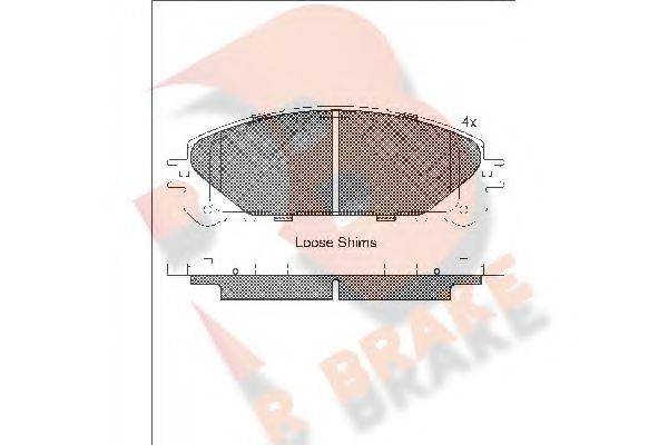 R BRAKE RB1982 Комплект гальмівних колодок, дискове гальмо