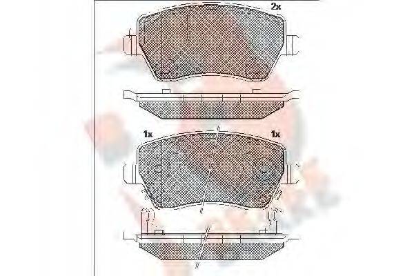 R BRAKE RB2019 Комплект гальмівних колодок, дискове гальмо