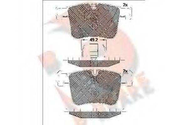 R BRAKE RB2020 Комплект гальмівних колодок, дискове гальмо