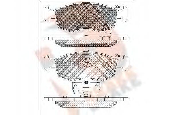 R BRAKE RB2032 Комплект гальмівних колодок, дискове гальмо