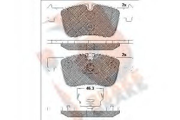 R BRAKE RB2048 Комплект гальмівних колодок, дискове гальмо