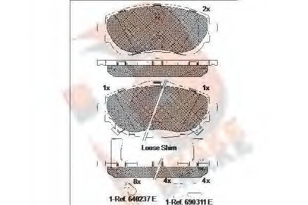 R BRAKE RB2129 Комплект гальмівних колодок, дискове гальмо