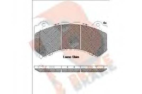 R BRAKE RB2164 Комплект гальмівних колодок, дискове гальмо