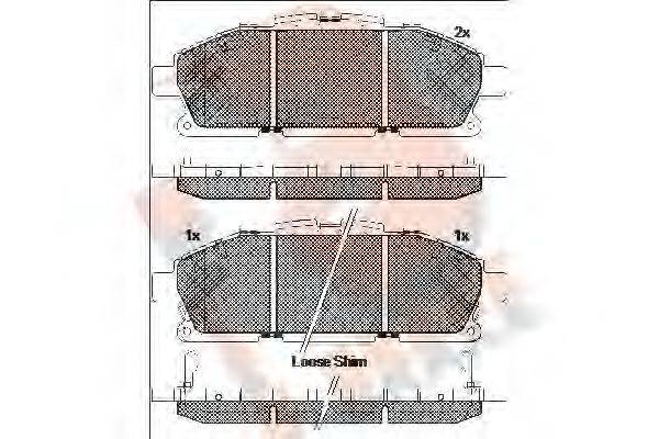 R BRAKE RB2210 Комплект гальмівних колодок, дискове гальмо