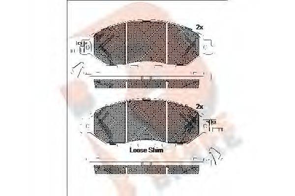 R BRAKE RB2234 Комплект гальмівних колодок, дискове гальмо