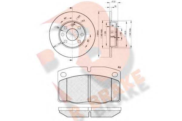 R BRAKE 3R04546193 Комплект гальм, дисковий гальмівний механізм