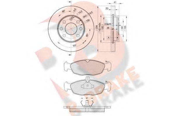 R BRAKE 3R08581440 Комплект гальм, дисковий гальмівний механізм