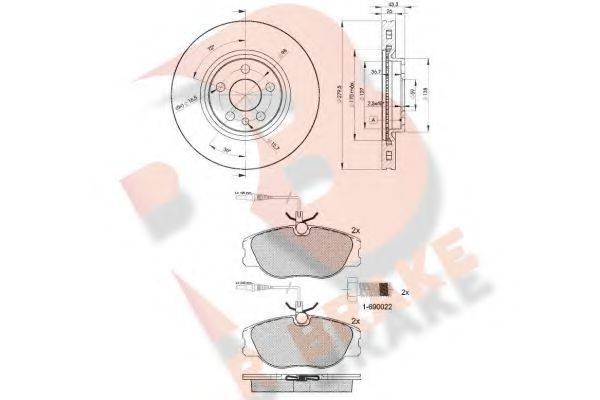 R BRAKE 3R10464620 Комплект гальм, дисковий гальмівний механізм