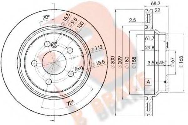 R BRAKE 78RBD20910 гальмівний диск