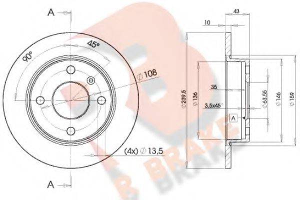 R BRAKE 78RBD21062 гальмівний диск