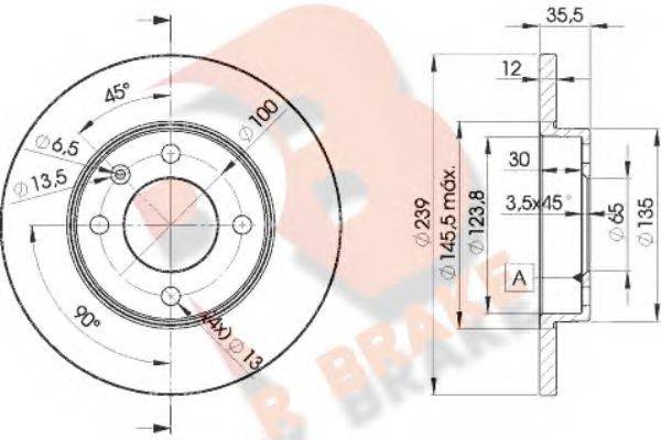 R BRAKE 78RBD23300 гальмівний диск