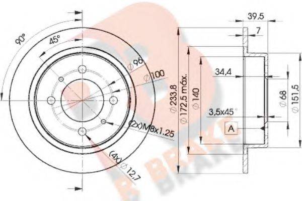 R BRAKE 78RBD25803 гальмівний диск